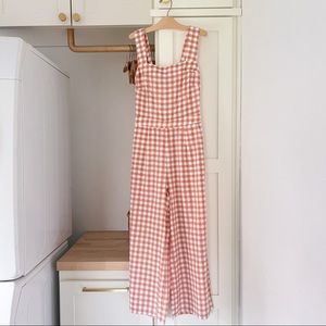 FRNCH Maellis Tie Back Gingham Jumpsuit